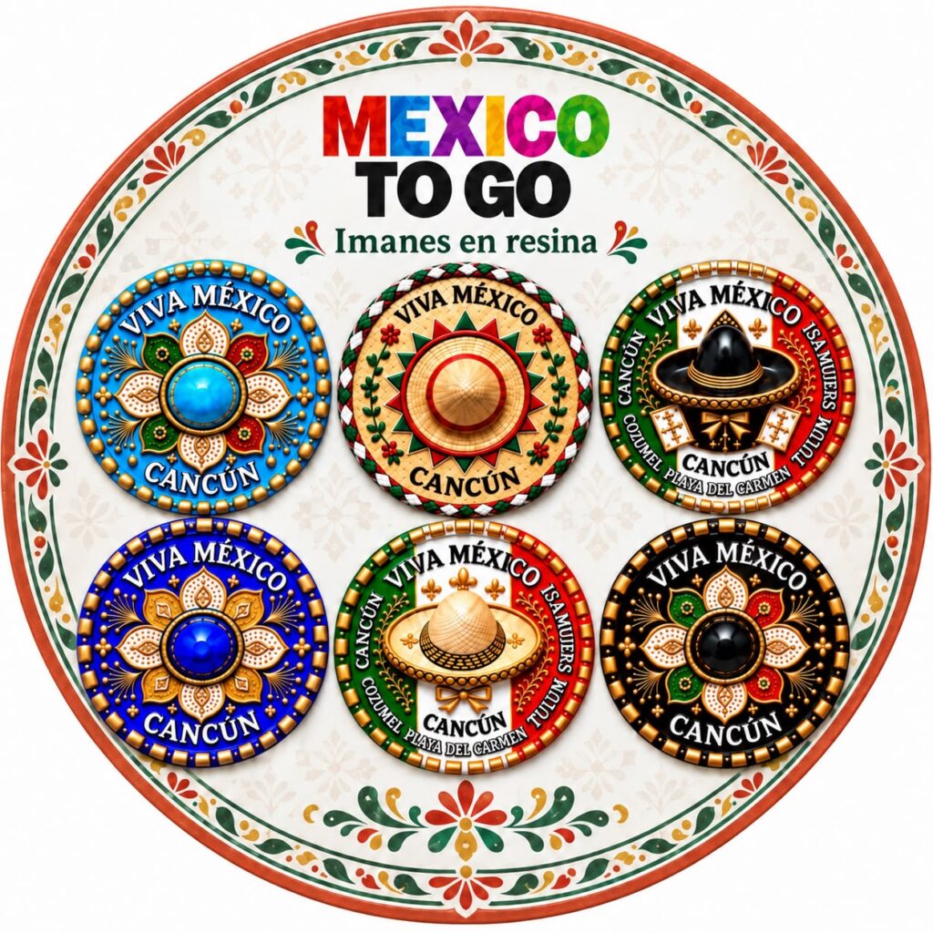 Imanes de resina Viva México Cancún de Mexico To Go
